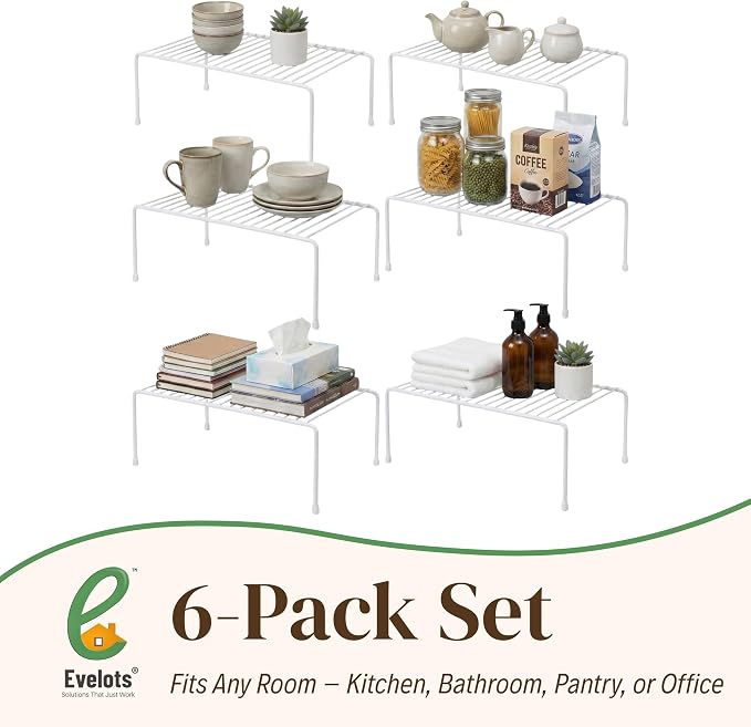 Evelots Kitchen Cabinet Wire Shelf Organizer/Rack - Image 7
