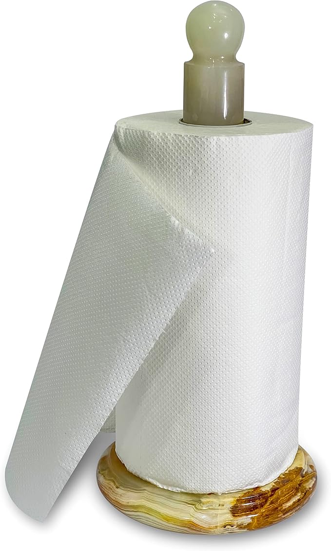 Handmade Green Onyx Paper Towel Holder – Unique Natural Stone Stand by Unknown