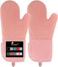 Silicone Oven Mitts-13.6 in Extended Oven Mitts Heat Resistant 500F, Oven Gloves by Tayfeim
