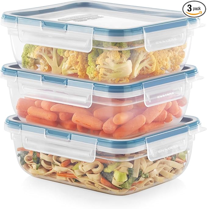 Snapware Plastic Total Solution 3-Pack Food Storage Containers Set, Leakproof & by Snapware