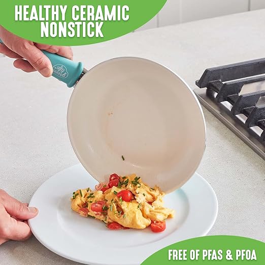 GreenLife Nonstick 8" Frying Pan Skillet, Non-Toxic PFAS-Free Ceramic Nonstick - Image 2