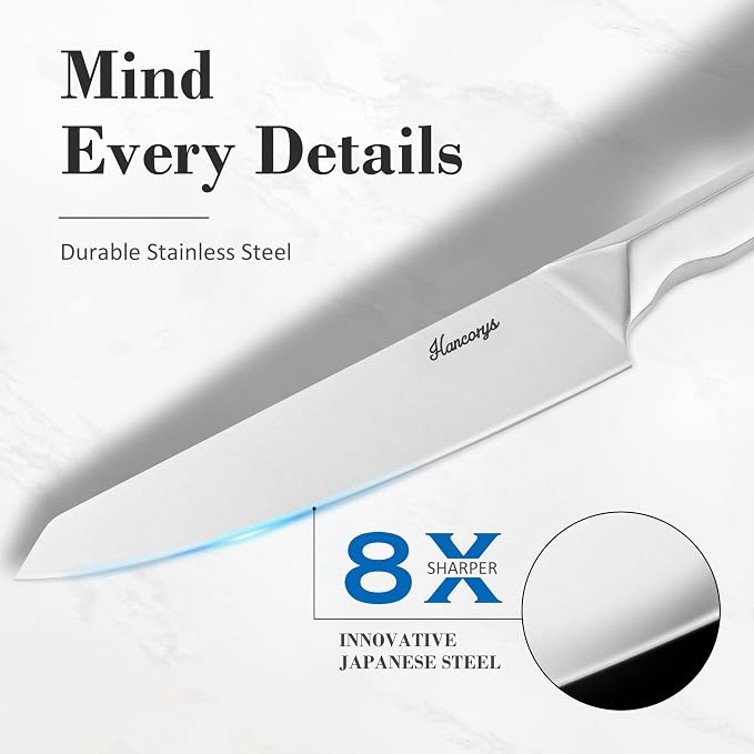 Knife Block Set, Japanese Stainless Steel Kitchen Knife Set - Image 3