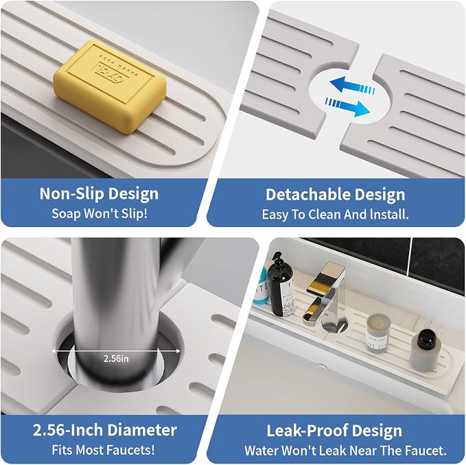 Faucet Mat for Kitchen Sink, Water Absorbent Kitchen Faucet Mat, Durable Sink - Image 8