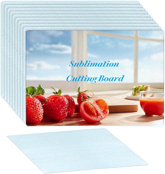 10 Pcs Sublimation Cutting Board Blanks, Textured Tempered Glass Cutting Boards by Unknown