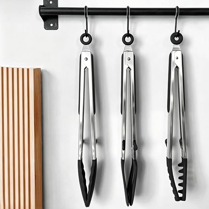 Tongs for Cooking, Food Grade Serving Tongs Set of 3 - Image 6