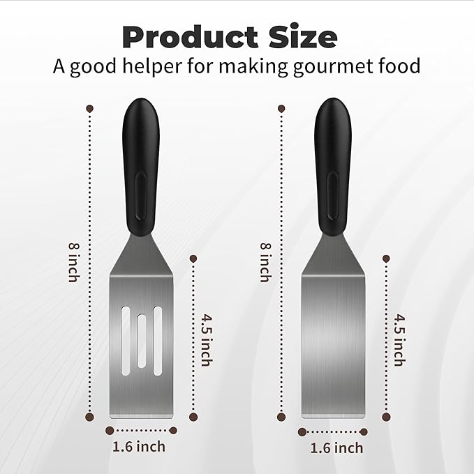 2Pcs Stainless Steel Spatula Set, Mini Serving Spatula - Image 2