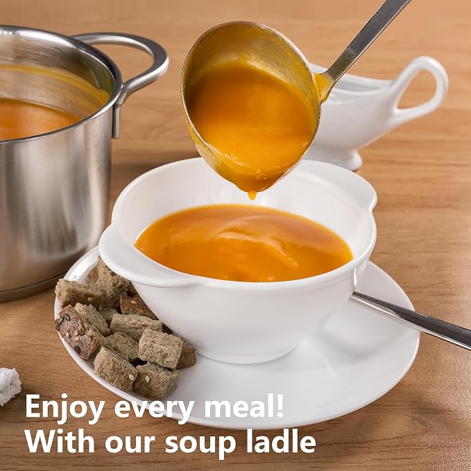 Professional Stainless Steel Soup Ladle, 10.5" Comfort Grid, Long Ergonomic - Image 7