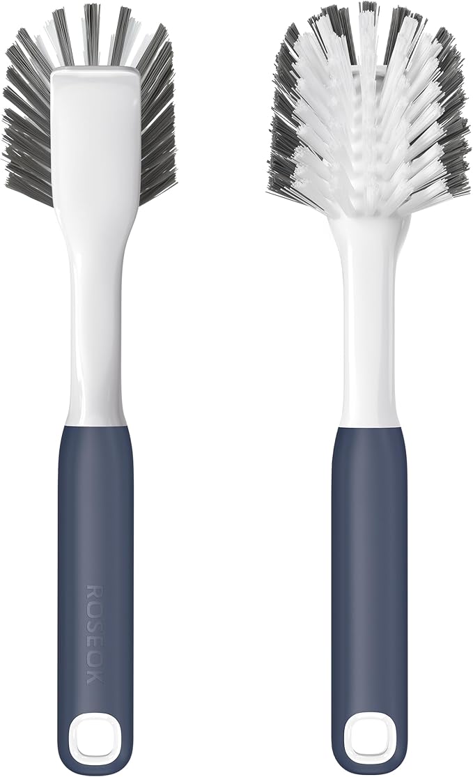 ROSEOK Dish Brush with Built-in Scraper, Kitchen Scrub Brush by ROSEOK