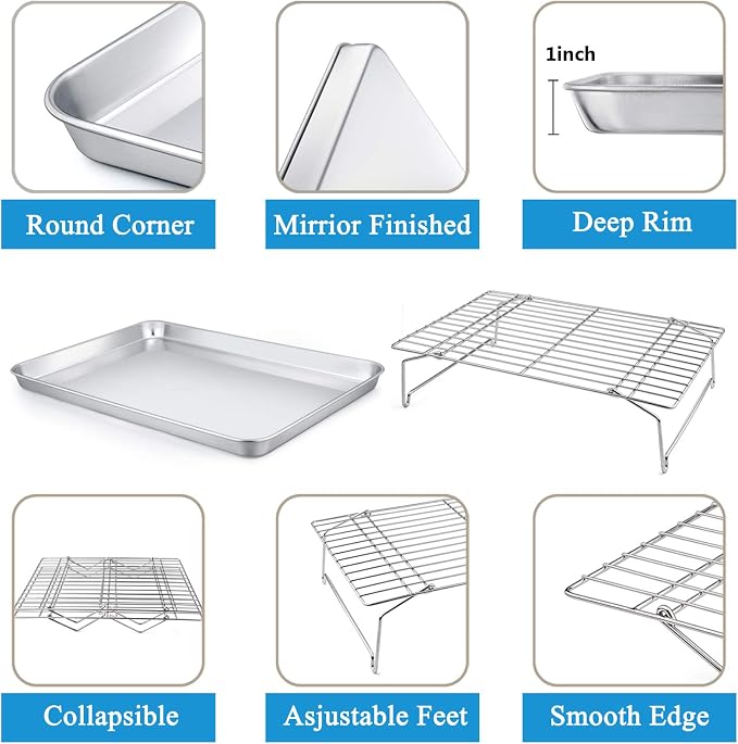 P&P CHEF 16 Inch Stainless Steel Baking Sheet - Image 3