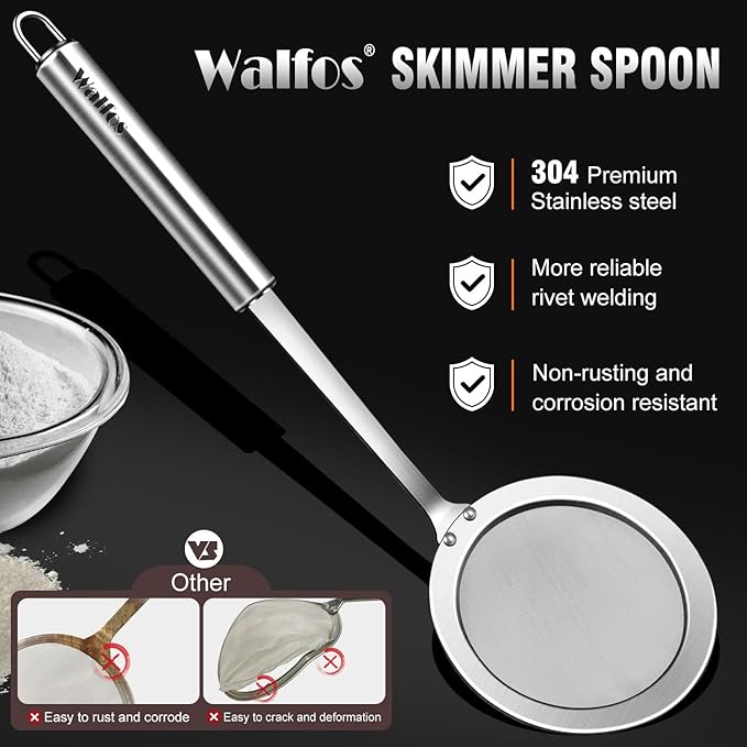 Walfos Fat Skimmer Spoon, 304 Stainless Steel Fat skimmer - Image 7
