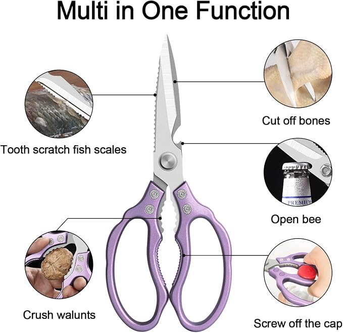 CGBE Kitchen Scissors All Purpose Heavy Duty, Ultra Sharp Stainless Steel - Image 2