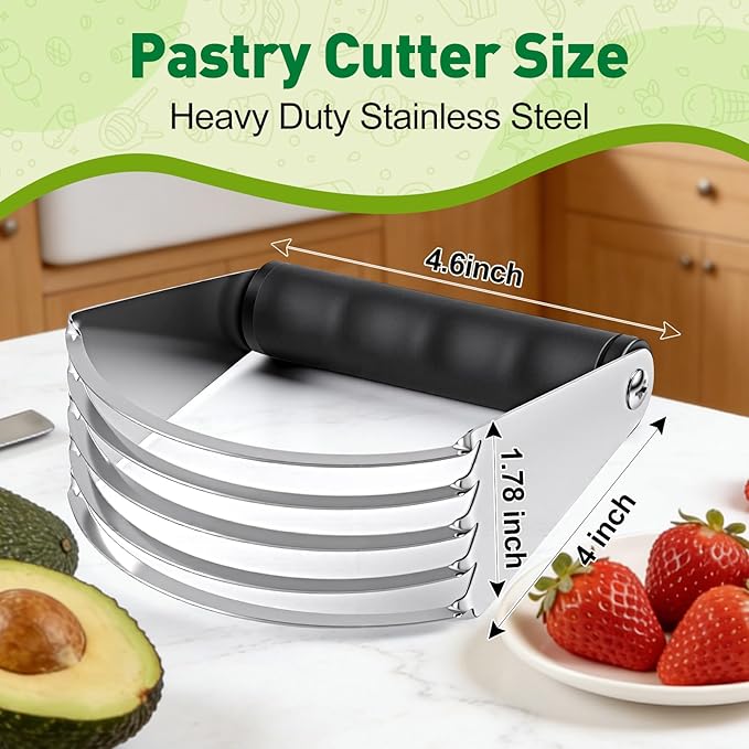 Ninsula Pastry Cutter Set, Stainless Steel Professional Pastry Blender - Image 2