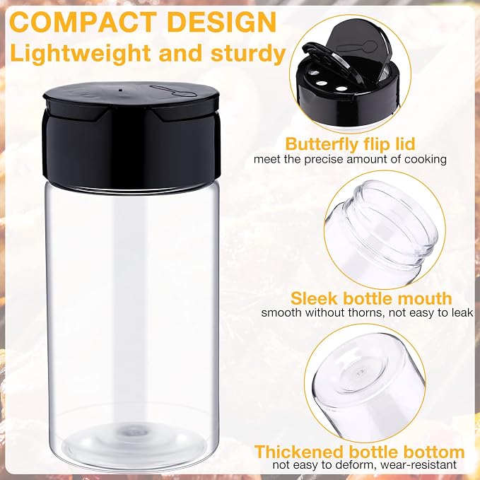 Mimorou 30 Pack 8.7 oz Plastic Spice Jars - Image 3