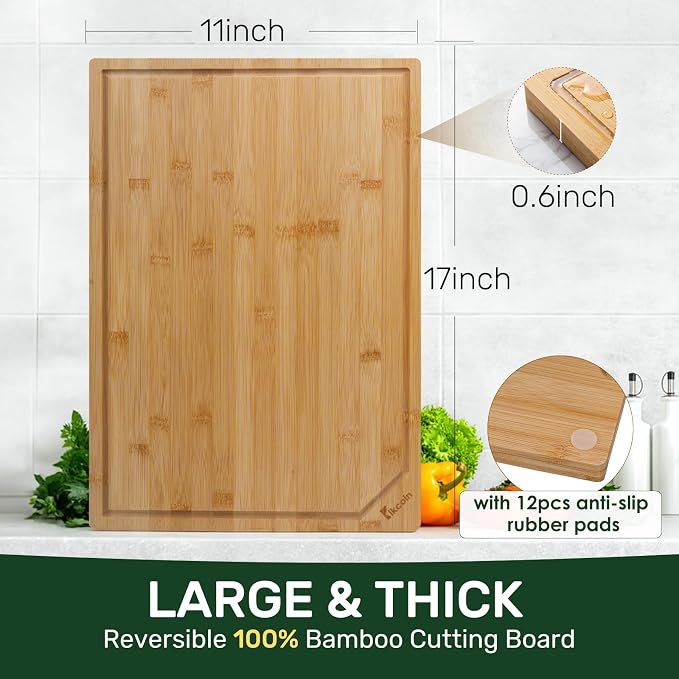 Kikcoin 17”×11” Bamboo Cutting Boards - Image 3