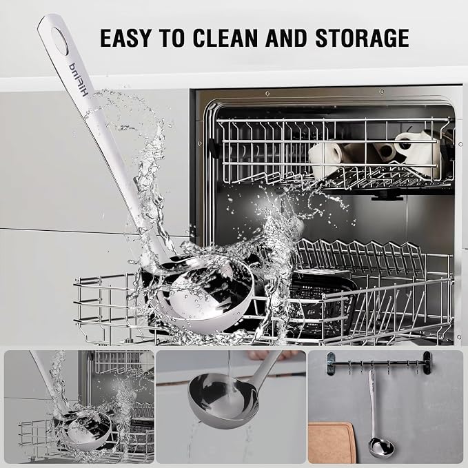 HIFIND Large Ladle Spoon 10.6 Inches Stainless Steel, Heavy Duty Mirror - Image 5
