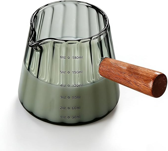 6 Oz Grey Glass Measuring Cups by Unknown