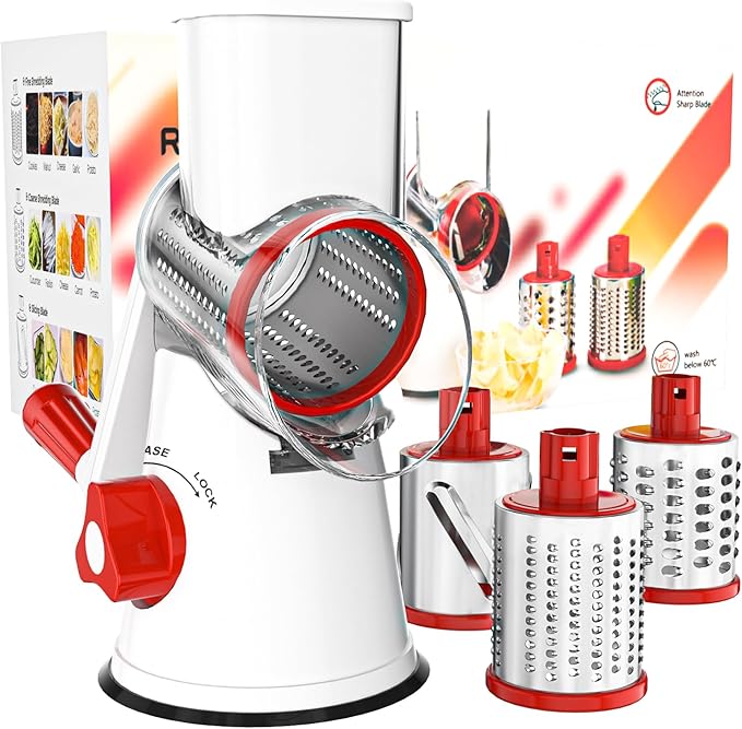 Cambom Rotary Cheese Grater Hand Crank Cheese Shredder by Cambom