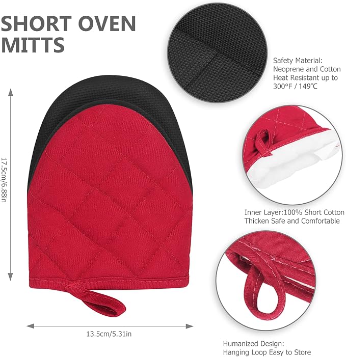 1 Pair Short Oven Mitts - Image 3
