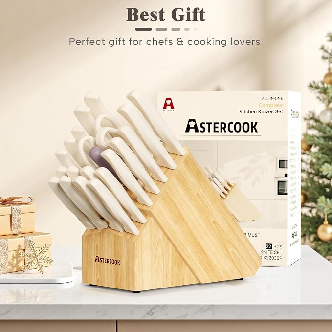 Knife Set, Astercook 22-Piece Kitchen Knife Set - Image 9