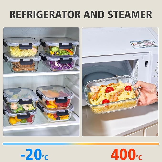 Liuruiyu 8 Pack 36OZ Glass Food Storage Containers - Image 6