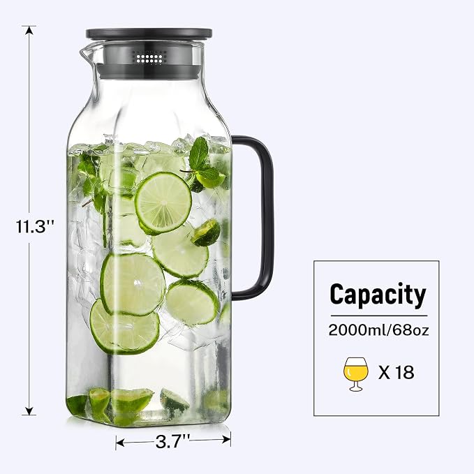 2 Quart Square Glass Pitcher - Image 2