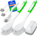 Holikme 6 Pack Dish Brush with Handle Kitchen Cleaning Brush Set by Holikme