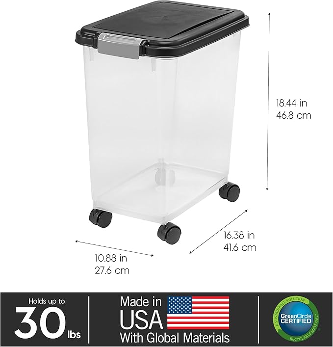 IRIS USA Airtight Dog Food Storage Container, Attachable Wheels, - Image 4