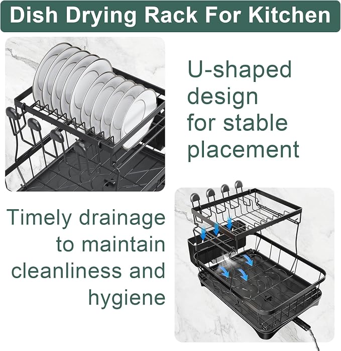 LIYI Dish Drying Rack, Large Dish Rack - Image 4