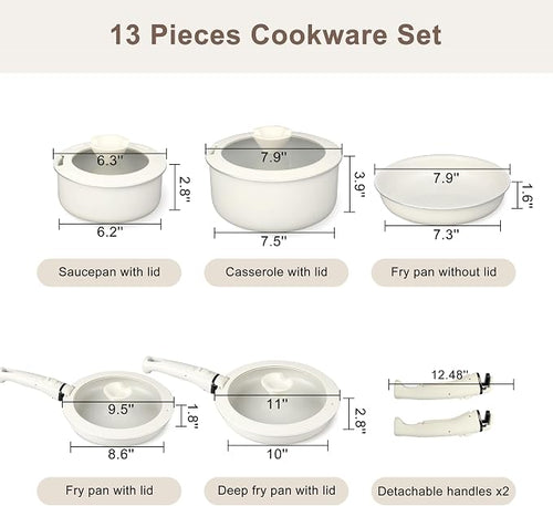 13 Pcs Pots and Pans Set, Nonstick Cookware Set - Image 2