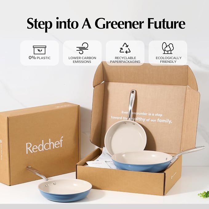 Redchef Nonstick Frying Pan Skillet, Ceramic Non-Stick Saute Pans, 9.5 inch - Image 5
