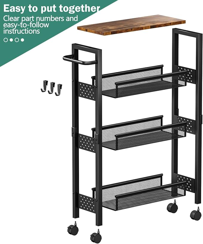 Vivihomety Utility Slim Storage Cart - Image 8