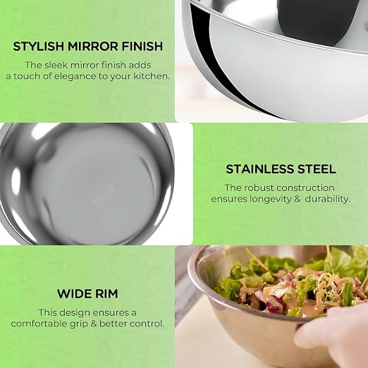 OCS Parts 0.75 Quart Mixing Bowls | Set of 4 | 7-Inch Stainless Steel - Image 5