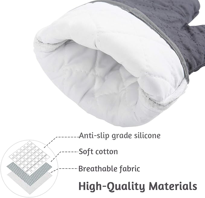 4Pcs Oven Mitts and Pot Holders Set, 572F Heat Resistant Oven Glove, Soft - Image 2
