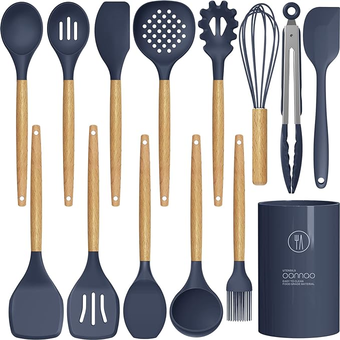 Silicone Cooking Utensils Set by oannao