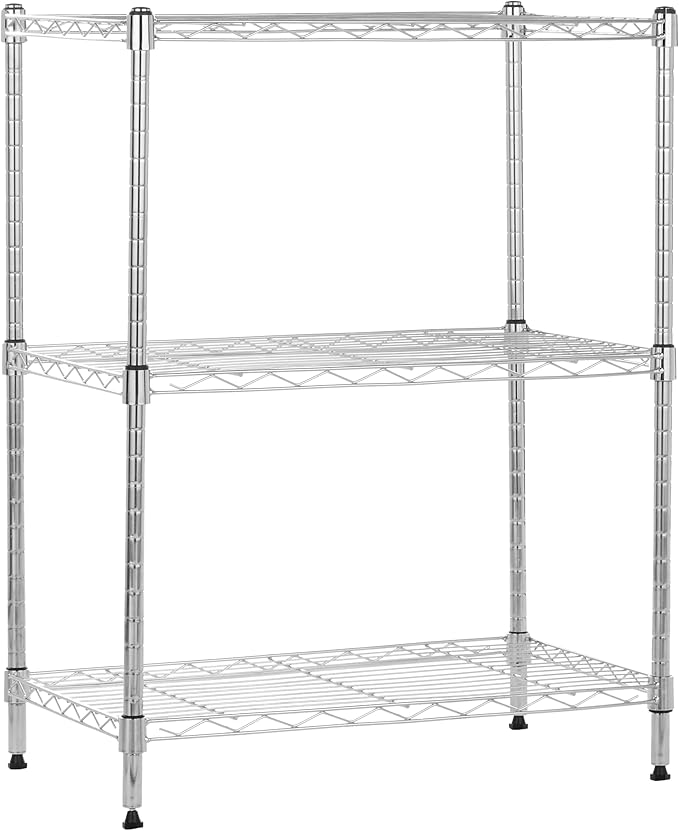 Amazon Basics 3-Shelf Adjustable Heavy Duty Steel Wire Shelving Rack by AmazonBasics