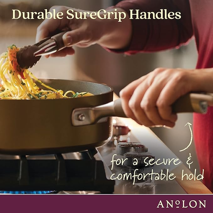 Anolon Advanced Hard Anodized Nonstick Deep Frying Pan/Skillet - Image 4