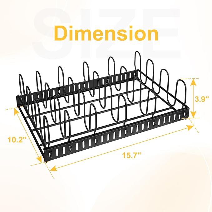 X-cosrack Metal Food Container Lid Organizer&Adjustable 6 Dividers Storage - Image 6