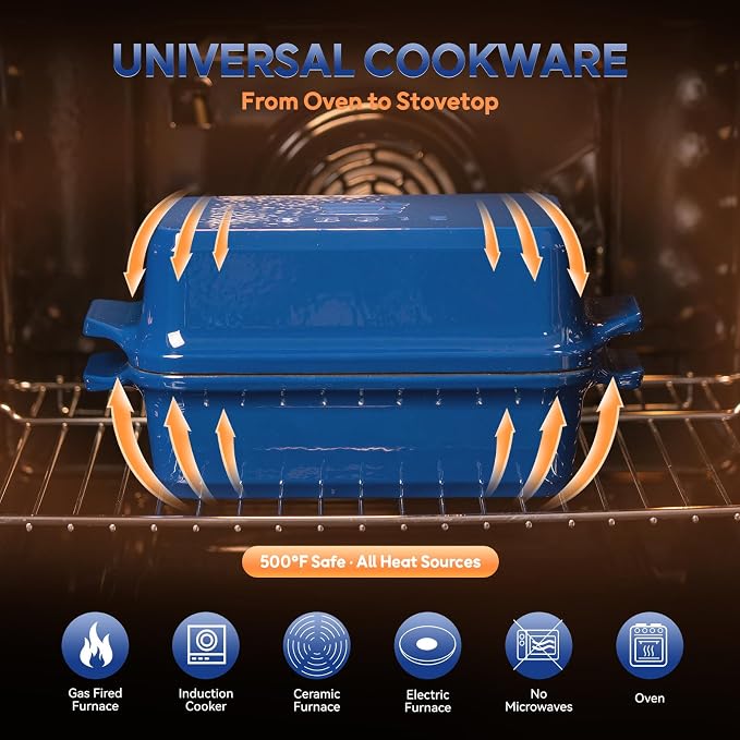 Enameled Cast Iron Dutch Oven for Bread Baking, 9×5 Dutch Oven Pot - Image 6