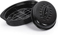 13” Roaster Pan with Lid and Rack, Small Enamel Roaster Pan with Oval Roasting by YIDAZLE