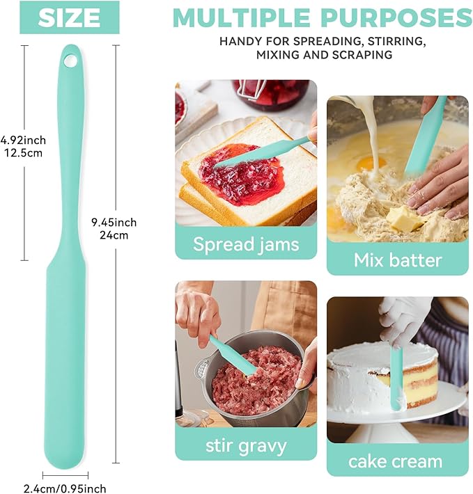 3 Pcs Silicone Jar Spatula Set, Sourdough Spurtle, Jar Scraper, Long Handle - Image 2