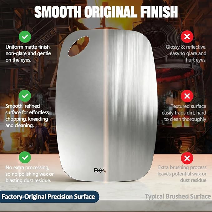 Non-Toxic Cutting Board Set of 3, 304 Stainless Steel Cutting Board Double Sided - Image 6