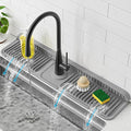 PoYang 24 inch Faucet Mat for Kitchen Sink Splash Guard, 7° Slope Silicone Sink by PoYang