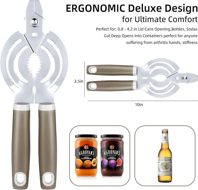 Jar Opener, Stainless Steel Jar Lid Opener, Easy Twist Bottle Opener - Image 2