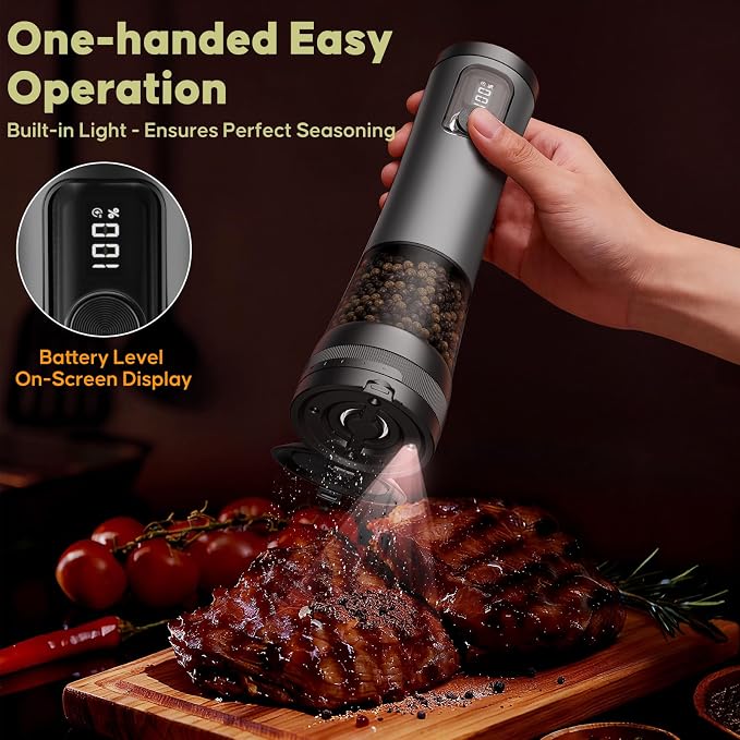Electric Salt and Pepper Grinder Set - Image 4