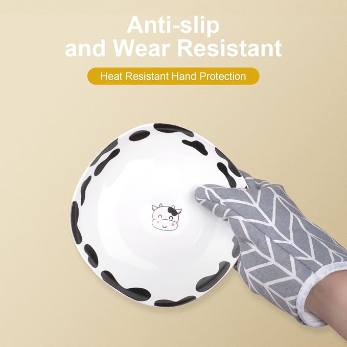 AUAUY Oven Mitts and Pot Holders 6PCS Set, 392°F Heat Resistant Cooking Gloves - Image 7