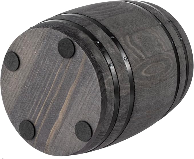 MyGift Wine Barrel Design Kitchen Utensil Crock, Vintage Gray Solid Wood - Image 7