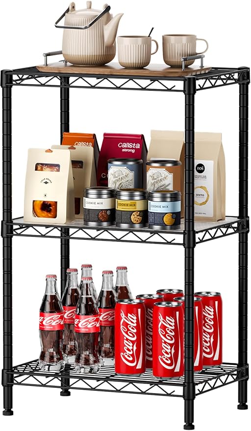 SINGAYE 3 Small Shelves Storage Shelf Wire Shelving Unit Metal Shelf Adjustable by SINGAYE