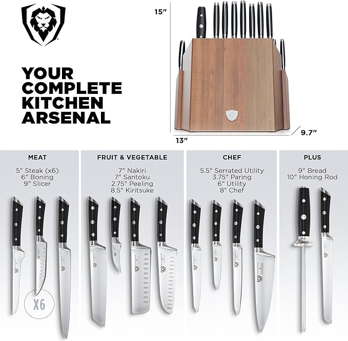 Dalstrong 18-Piece Gladiator Colossal Knife Block Set — German High-Carbon Steel - Image 5