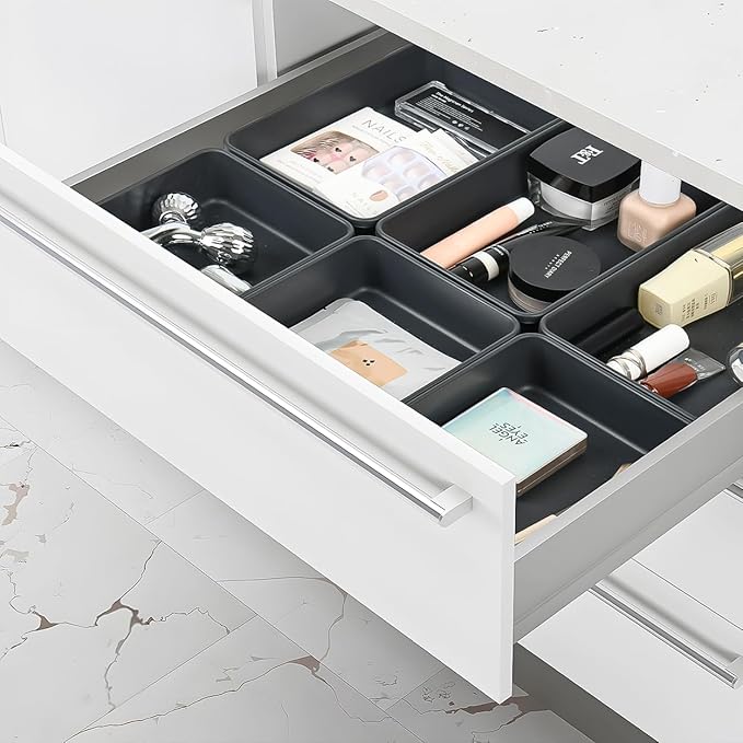 Kutesna 6 PCS Large Plastic Drawer Organizer, Versatile Plastic Storage Bins - Image 6
