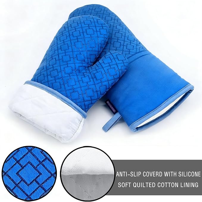 Oven Mitts and Pot Holders Sets 6pcs, Kitchen Oven Glove, High Heat Resistant - Image 3